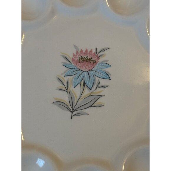 Vintage Steubenville Pottery Deviled Egg Platter Easter MCM 9" - Picture 4 of 6